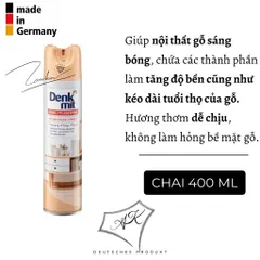 Chai xịt vệ sinh nội thất gỗ Denkmit 400ml ngăn nấm mốc mối mọt