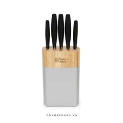 Bộ Dao Russell Hobbs 5 Món Chất Lượng Cao với Giá Đỡ Thép Không Gỉ - Dụng Cụ Nấu Ăn Đặc Biệt Cho Đầu Bếp Tại Gia