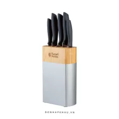 Bộ Dao Russell Hobbs 5 Món Chất Lượng Cao với Giá Đỡ Thép Không Gỉ - Dụng Cụ Nấu Ăn Đặc Biệt Cho Đầu Bếp Tại Gia