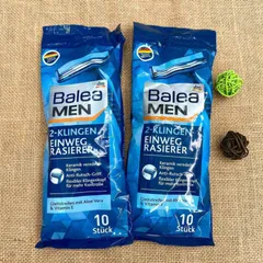 Dao Cạo Râu Balea Men - Túi 10 Chiếc, Lưỡi Kép Sắc, Hệ Thống Chống Trượt, An Toàn & Ẩm Mượt cho Nam giới