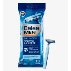 Dao Cạo Râu Balea Men - Túi 10 Chiếc, Lưỡi Kép Sắc, Hệ Thống Chống Trượt, An Toàn & Ẩm Mượt cho Nam giới
