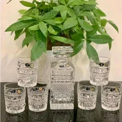 Bộ Bình Đựng Rượu & 6 Cốc Pha Lê Bohemia - Set Đồ Uống Cao Cấp, An Toàn Cho Sức Khỏe, Dung Tích 700ml Và 240ml