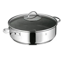 Chảo Lẩu Chống Dính WMF 28cm 2in1 Có Nắp Kính - Đồ Gia Dụng Nhà Bếp Sang Trọng, Chất Liệu Thép Không Gỉ, Công Nghệ TransTherm