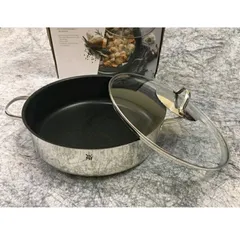 Chảo Lẩu Chống Dính WMF 28cm 2in1 Có Nắp Kính - Đồ Gia Dụng Nhà Bếp Sang Trọng, Chất Liệu Thép Không Gỉ, Công Nghệ TransTherm