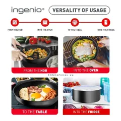 Bộ nồi chảo Tefal Ingenio Resource 6 món 26+26+18cm - L7819022 (chung tay cầm)