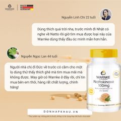 Viên Uống Chống Đột Quỵ Warnke Nattokinase 100mg - Sản phẩm phòng ngừa tai biến mạch máu não, 250 Viên Hỗ Trợ Tim Mạch, Hữu Cơ, Đức