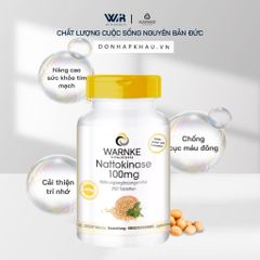Viên Uống Chống Đột Quỵ Warnke Nattokinase 100mg - Sản phẩm phòng ngừa tai biến mạch máu não, 250 Viên Hỗ Trợ Tim Mạch, Hữu Cơ, Đức
