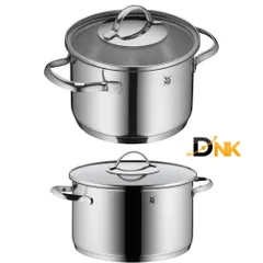 Bộ nồi WMF Aparto 4 món - Inox Cromargan® 18/10, Nắp kính, Đa năng và Bền bỉ cho bếp từ và bếp gas - Dụng cụ nhà bếp cao cấp