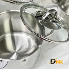 Bộ nồi WMF Aparto 4 món - Inox Cromargan® 18/10, Nắp kính, Đa năng và Bền bỉ cho bếp từ và bếp gas - Dụng cụ nhà bếp cao cấp