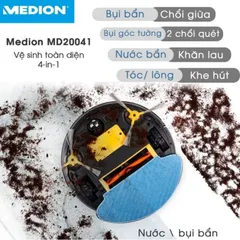 Robot Lau Nhà, Hút Bụi Medion MD20041 Intelligent 2in1 Cleaning With Extra Power