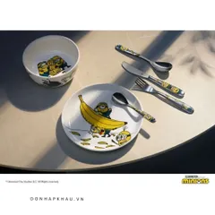 Bộ Dao Nĩa Trẻ Em Minions 6 Món - Kids Cutlery Set An Toàn, Thiết Kế Đáng Yêu, Khắc Tên Tùy Chỉnh, Thích Hợp Cho Trẻ Từ 3 Tuổi