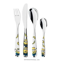Bộ Dao Nĩa Trẻ Em Minions 6 Món - Kids Cutlery Set An Toàn, Thiết Kế Đáng Yêu, Khắc Tên Tùy Chỉnh, Thích Hợp Cho Trẻ Từ 3 Tuổi