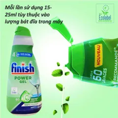 Gel Rửa Bát Finish Eco 0% 900ml - Giải Pháp An Toàn, Hiệu Quả cho Máy Rửa Bát, Thân Thiện với Môi Trường