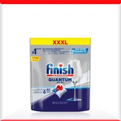 Viên Rửa Bát Finish Quantum All in 1 Hương Soda - Túi 60 Viên, Làm Sạch Vượt Trội, Giúp Chén Dĩa Sáng Bóng và Khô Nhanh