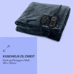 Chăn Sưởi Điện Klarstein Dr.Watson XL - Chất Liệu Mềm Mại, Thiết Kế Sang Trọng, 3 Mức Nhiệt Độ, An Toàn, Tiết Kiệm Năng Lượng