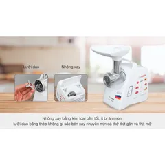 Máy Xay Thịt Đa Năng Bosch MFW3502W - 500W, Thiết Kế Thanh Lịch, Xay 1.8kg Thịt/Phút, Chất Liệu Cao Cấp, Dễ Dàng Sử Dụng