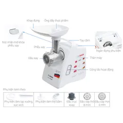 Máy Xay Thịt Đa Năng Bosch MFW3502W - 500W, Thiết Kế Thanh Lịch, Xay 1.8kg Thịt/Phút, Chất Liệu Cao Cấp, Dễ Dàng Sử Dụng