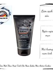 Gel Rửa Mặt Balea MEN Active Carbon - Làm Sạch Sâu Da Mụn, Kiểm Soát Bóng Nhớt, An Toàn, Công Thức Than Hoạt Tính Cho Nam