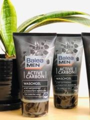 Gel Rửa Mặt Balea MEN Active Carbon - Làm Sạch Sâu Da Mụn, Kiểm Soát Bóng Nhớt, An Toàn, Công Thức Than Hoạt Tính Cho Nam