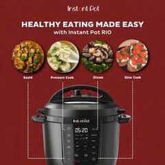 Nồi áp suất điện Instant Pot RIO 7 trong 1 - Nấu nhanh, an toàn cho gia đình 4-6 người, ứng dụng công thức nấu ăn miễn phí