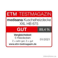 Chăn Điện Medisana 60231 – HB 675 Ấm Áp, Thoải Mái, 4 Cài Đặt Nhiệt Độ, Thiết Kế Đảo Ngược, An Toàn, Giặt Tay Dễ Dàng