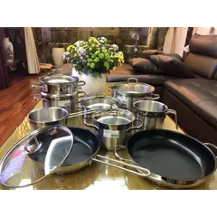 Bộ Nồi Silit Toskana 10 Món Nhập Khẩu Đức - Chất Liệu Inox 18/10, Vung Kính Chống Nhiệt, Tiết Kiệm Năng Lượng