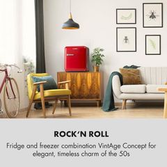 Tủ Lạnh Mini Retro Klarstein Audrey 48L - Thiết Kế Cổ Điển, Tiết Kiệm Năng Lượng A+, Thích Hợp Cho Không Gian Nhỏ, Bảo Hành 12 Tháng