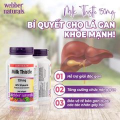 Viên Uống Hỗ Trợ Gan Webber Naturals Milk Thistle 150mg (240 viên) - Thải Độc và Bảo Vệ Sức Khỏe Gan Tối Ưu