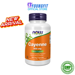 Viên Uống Cayenne NOW Quả Ớt Đỏ Hỗ Trợ Tiêu Hoá - Giảm Đầy Hơi, Chướng Bụng, Hộp 100 Viên Nhộng từ USA