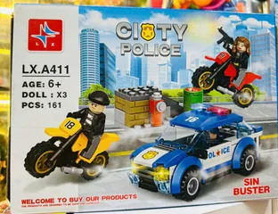 Đồ Chơi Lắp Ráp CITY POLICE LX.A411 - Bộ Xe Máy và Ô Tô 161 Mảnh Ghép Phát Triển Tư Duy cho Trẻ Em từ 6 Tuổi