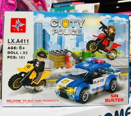 Đồ Chơi Lắp Ráp CITY POLICE LX.A411 - Bộ Xe Máy và Ô Tô 161 Mảnh Ghép Phát Triển Tư Duy cho Trẻ Em từ 6 Tuổi