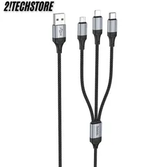 Cáp sạc 3 đầu đa năng Hoco X102 3in1 Phù Hợp với mọi dòng điện thoại