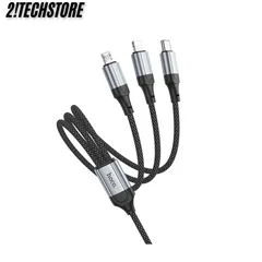 Cáp sạc 3 đầu đa năng Hoco X102 3in1 Phù Hợp với mọi dòng điện thoại