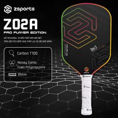 Vợt Pickleball Carbon ZSPORTS Z02 Gen 3 Core Pro Edition 16mm - Thiết kế chính xác cho người chơi chuyên nghiệp