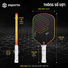 Vợt Pickleball Carbon ZSPORTS Z02 Gen 3 Core Pro Edition 16mm - Thiết kế chính xác cho người chơi chuyên nghiệp