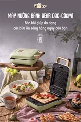 Máy Nướng Kẹp Bánh Mì Bear DBC-C06M1 - Thiết Kế Gọn Nhẹ, Dung Tích 7L, Công Nghệ Nhào Tự Động, Dễ Dàng Sử Dụng