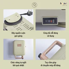 Máy Nướng Kẹp Bánh Mì Bear DBC-C06M1 - Thiết Kế Gọn Nhẹ, Dung Tích 7L, Công Nghệ Nhào Tự Động, Dễ Dàng Sử Dụng