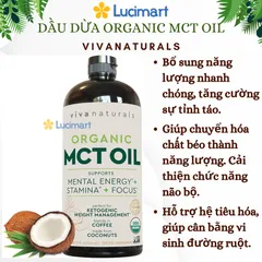 Dầu MCT hữu cơ Organic MCT Oil Viva Naturals [Hàng Mỹ]