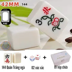 Bộ Mạt Chược Lớn Size #42 - 144 Quân Chất Liệu Melamine Kèm Hộp Chứa - Đồ Chơi Trí Tuệ Thú Vị