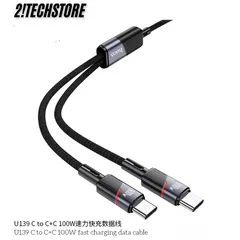 Cáp sạc Type-C Hoco U139 100W sạc nhanh 2in1 Type C To Type C + LN