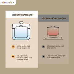 Nồi Nấu Chậm Bear 2.5L SC-5H25M34 - Thiết Kế Thông Minh, 10 Chế Độ Nấu Tự Động, Giữ Dưỡng Chất Tối Ưu Cho Món Ngon