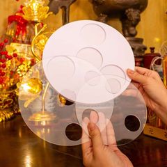 Tháp Nước Mica 3 Tầng Tròn & Vuông - Dụng Cụ Bày Lễ Cúng Gia Tiên, Đi Lễ Chùa, Hoạt Động Tâm Linh, Chất Liệu Cao Cấp