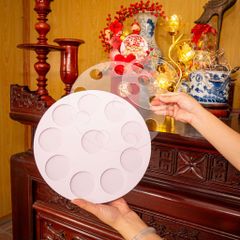 Tháp Nước Mica 3 Tầng Tròn & Vuông - Dụng Cụ Bày Lễ Cúng Gia Tiên, Đi Lễ Chùa, Hoạt Động Tâm Linh, Chất Liệu Cao Cấp
