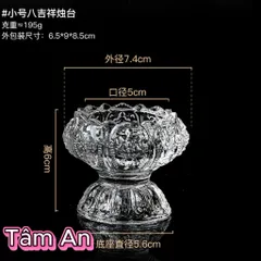 Chân Đèn Nến Hoa Sen Thủy Tinh Tâm An - Đế Nến Trang Trí Nhà Cửa, Dùng Trong Lễ Hội & Không Gian Thanh Tịnh