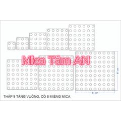 Tháp Nước 9 Tầng Vuông Cao Cấp - Đồ Lễ Tâm Linh Đi Chùa, Đền, Phủ - Dễ Dàng Tháo Rời, Di Chuyển, Đựng Nước Trà Mật Ong