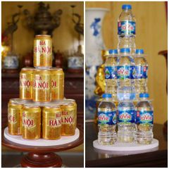 Combo Tháp Nước Mica 3 Tầng & Tháp Bia Mica Cao Cấp - Trang Trí Bàn Thờ, Dự Lễ Chùa, Sang Trọng và Tiện Lợi