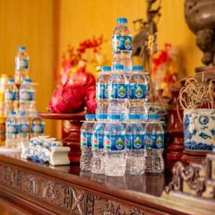Tháp Bày Nước Mica 2 Tầng & 3 Tầng Vuông/Tròn - Trang Trí Bàn Thờ Gia Tiên, Thần Tài, Đi Chùa, Lễ Hội