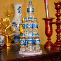 Tháp Bày Nước Mica 2 Tầng & 3 Tầng Vuông/Tròn - Trang Trí Bàn Thờ Gia Tiên, Thần Tài, Đi Chùa, Lễ Hội