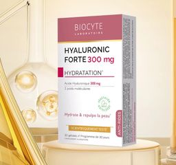 Viên uống bổ sung Hyaluronic Acid Forte 300mg - Biocyte Hộp 30 viên - Cải thiện da, giảm nếp nhăn, tăng độ ẩm hiệu quả