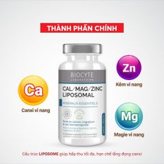 [Nhập khẩu] Biocyte Cal Mag Zinc Liposomal Viên uống bổ sung Canxi – Magie 